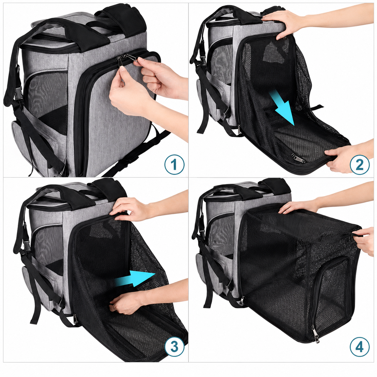 PetHarbor™ CloudCarry Expandable Pet Carrier Backpack for Cats & Small Dogs