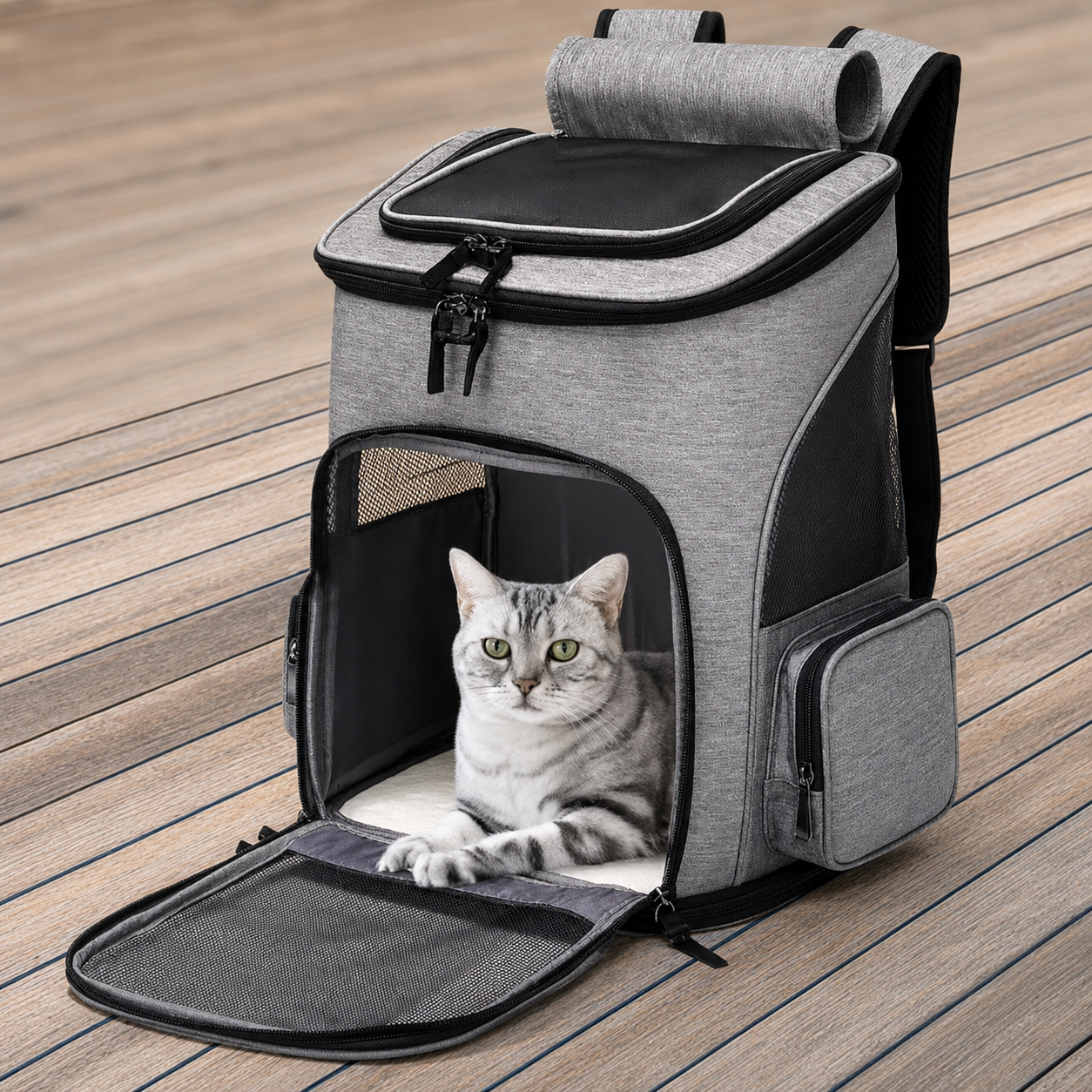 PetHarbor™ CloudCarry Expandable Pet Carrier Backpack for Cats & Small Dogs